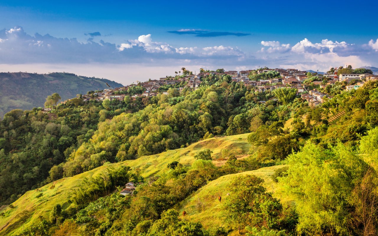 Le village de Salamina dans la région du café